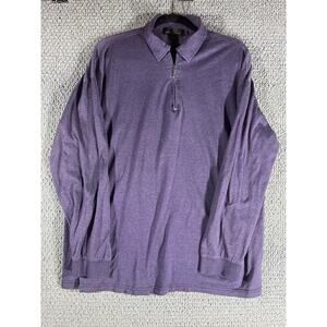 Bugatchi Uomo Long Sleeve Pull Over Quarter Zip Ultra Soft Purple Men's Large